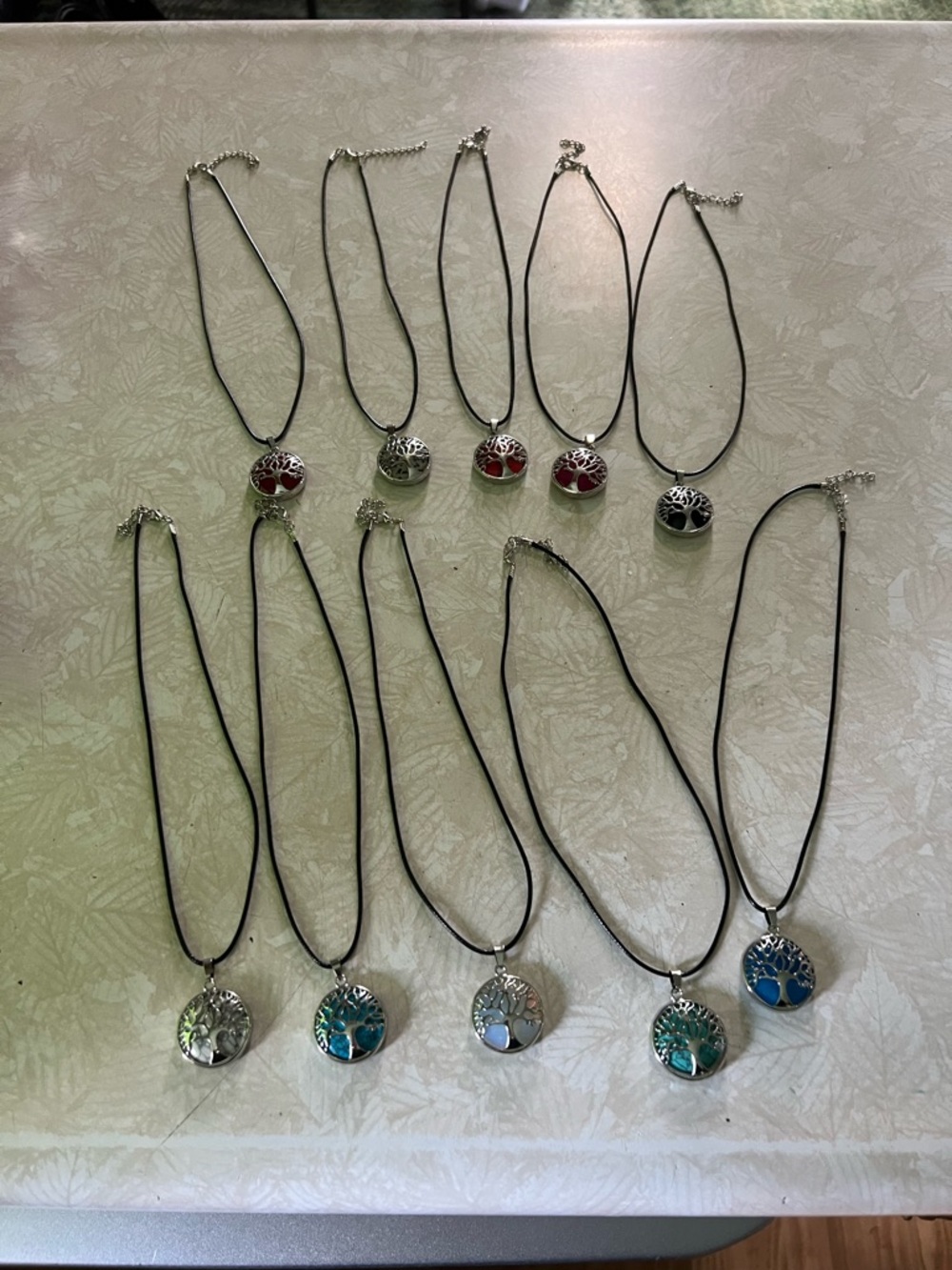 Handcrafted Tree of Life Pendant Necklace - Blue, Teal, Red Options N119